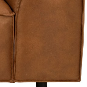 Ъглов диван от рециклирана кожа в цвят коняк, десен ъгъл, 282 см Fairfield - Bonami Selection
