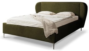 Тъмнозелено двойно тапицирано легло с включена подматрачна рамка 180x200 cm Makana – Makamii