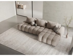 Светлокафяв сгъваем/с място за съхранение ъглов диван (десен ъгъл) Linz – Cosmopolitan Design