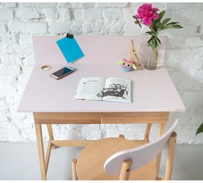 Сиво бюро с основа от ясенова дървесина, дължина 85 cm Luka - Ragaba