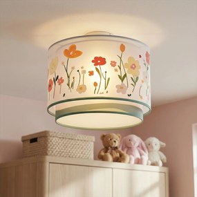 Детска таванна лампа бяла с цветя - Harrie between Flowers