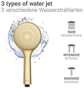 Матово златиста пластмасова икономична душ глава ø 11 cm Watersaving System – Wenko