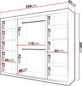 Плъзгащ се гардероб 250 Riflo Slim 2-Leuko