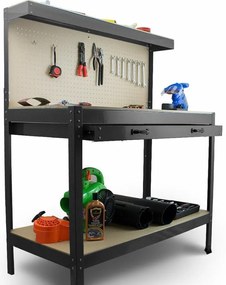 Работна маса за работилница 115x55x140 cm Черна HD17727