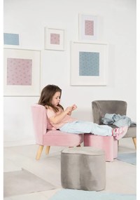 Светлорозов кадифен бебешки стол Lil Sofa - Roba