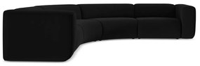Черен кадифен ъглов диван Ekahi – Makamii