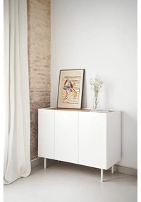 Бял нисък скрин от декор от дъб 110x85 cm Arista – Teulat