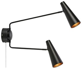 Черна стенна лампа Peak – Markslöjd