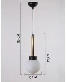 Висяща лампа със стъклен абажур ø 15 cm Cota - Squid Lighting