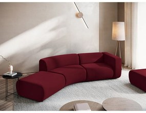 Бордо кадифен шезлонг (ляв ъгъл) Ekahi – Makamii