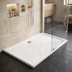 Корито за душ кабина-акрилно Rea Belmond White 90x120 Brush Gold