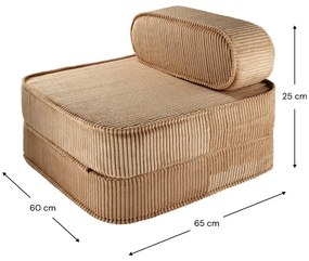 Кафяв детски стол от рипсено кадифе Flip – Wigiwama