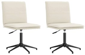 3315376 vidaXL Трапезни столове, 2 бр, кремави, кадифе