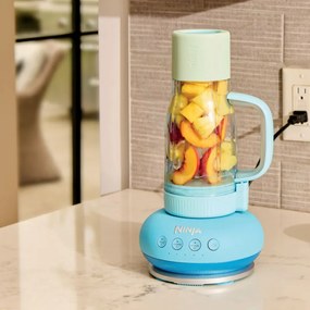 Преносим блендер Ninja BlendBoss DB351EUBL, 1100W, 710 мл, 3 програми, Auto-iQ, CrushBlade, Син