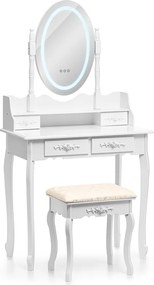 Модерна тоалетка с овално огледало и LED осветление