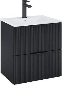 Шкаф Unik Reef с 2 чекмеджета и умивалник, 615 x 465 mm, matt black, A857954532 + A3272A3000