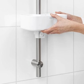 Органайзер за душ Brabantia ReNew 1004187, 7.5х13.3х24.4 см, Дъно с отвори за вода, Устойчивост на корозия, Бял