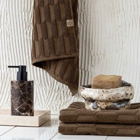 Тъмнокафяви памучни кърпи в комплект от 2 броя 35x55 cm Geo - Mette Ditmer Denmark