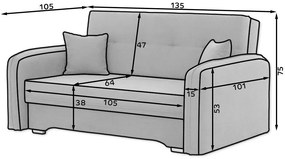 Разтегателен диван Promytheus двуместен-Gkri Skouro