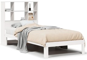 3322557 vidaXL Легло с етажерка за книги, без матрак, 90x200 см, бор масив