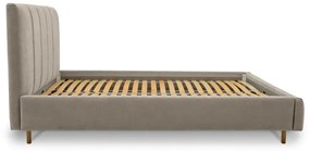 Бежово тапицирано двойно легло с включена подматрачна рамка 160x200 cm Zee – Scandic