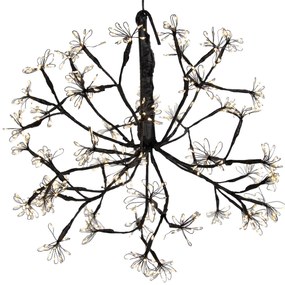 Коледна висяща лампа сфера черна 40 см вкл. LED с таймер IP44 - Nobu