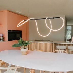 Дизайнерски висящ аплик черен с LED 3-степенен димер - Danisha