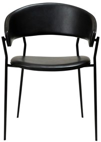 Матово черно трапезен стол с подлакътници Crib – DAN-FORM Denmark