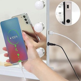 Огледало LED HOLLYWOOD White 80x60