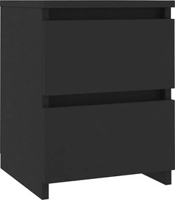 800515 vidaXL Нощно шкафче, черно, 30x30x40 см, инженерно дърво