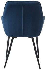 Тъмносини тапицирани трапезни столове в комплект с подлакътници 2 бр. Nolan Stripe – Unique Furniture