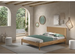 Двойно легло от масивен дъб без ламелно дъно в естествен цвят 160x200 cm Olive Rope – Vipack