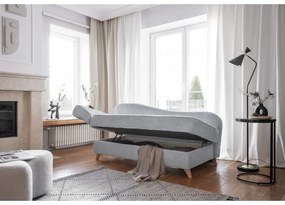 Светлосив шезлонг от рипсено кадифе (ляв ъгъл) Chic Charlotte – Miuform