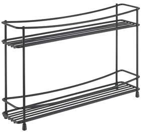 Черен двуетажен стелаж за подправки Pepito Lava - Metaltex
