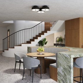 Черно осветително тяло за таван ø 30 cm Blacko – Sollux