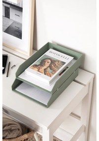 Зелени картонени органайзери в комплект 5 бр. за докумнети Holger Canvas Paper Laminate – Bigso