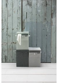 Кутия за пране Brabantia Stackable 1000827, 35 л, Преден отвор, Широк капак, Сгъваема, Сив