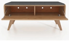 Дъбова пейка за съхранение със синя седалка Retro - The Beds