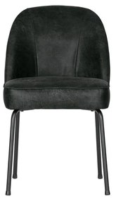 Черни кожени трапезни столове в комплект 2 бр. Vogue – WOOOD