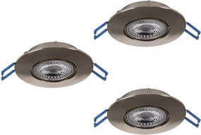Eglo 300193 - Комплект от 3 вградени таванни LED осветителни тела GEDREZ LED/4,9W/230V, диаметър 9 см, хром