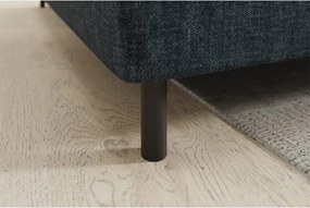 Син кадифен разтегателен ъглов диван с място за съхранение (ляв ъгъл L форма) Barea – ELTAP