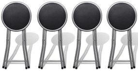 241033 vidaXL Сгъваеми табуретки, 4 бр, изкуствена кожа
