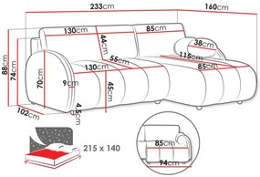 Ъглов диван Zara-Светло сиво