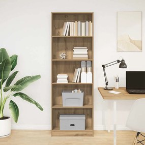 857829 vidaXL Библиотека, изкуствен дъб, 60x24x176 см, инженерно дърво