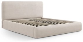 Бежово двойно тапицирано легло с място за съхранение с включена подматрачна рамка 180x200 cm Colonel – Cosmopolitan Design