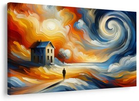 Картина на платно – Самотна къща в буря