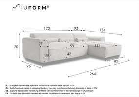 Сив ъглов диван (десен ъгъл) Flex Felix – Miuform