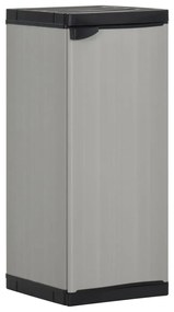 340982 vidaXL Градински шкаф за съхранение с 1 рафт сиво-черен 35x40x85 см