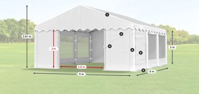 Парти шатрата 5x6x2m Comfort PE 240g с мрежа против комари Лято