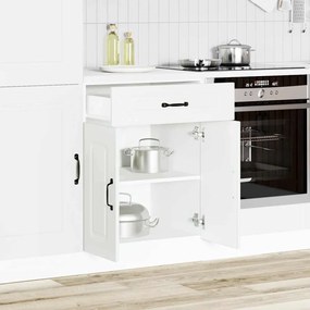 853487 vidaXL Кухненски шкаф, "Kalmar", бял, инженерно дърво